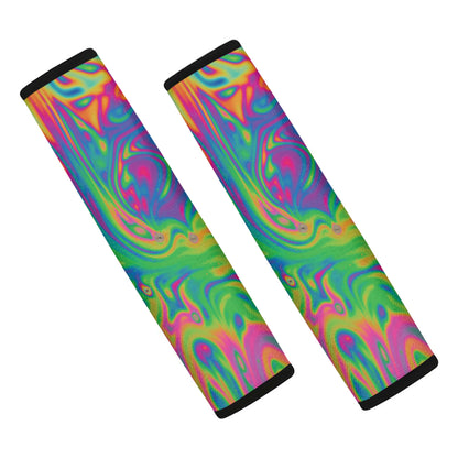 Psychedelic Surface Print Car Seat Belt Covers
