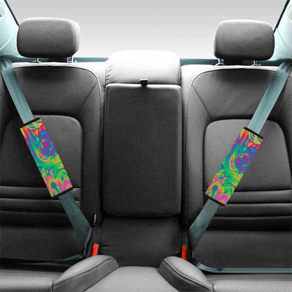 Psychedelic Surface Print Car Seat Belt Covers