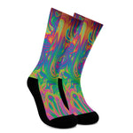 Psychedelic Surface Print Crew Socks