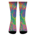 Psychedelic Surface Print Crew Socks