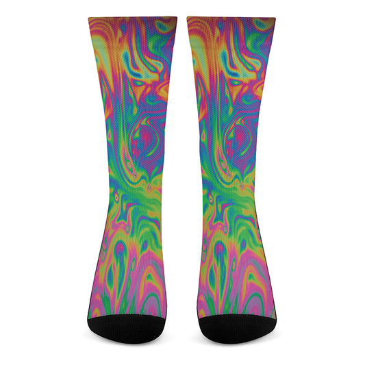 Psychedelic Surface Print Crew Socks