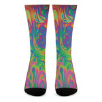 Psychedelic Surface Print Crew Socks