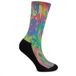 Psychedelic Surface Print Crew Socks