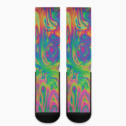 Psychedelic Surface Print Crew Socks