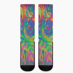 Psychedelic Surface Print Crew Socks