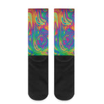 Psychedelic Surface Print Crew Socks