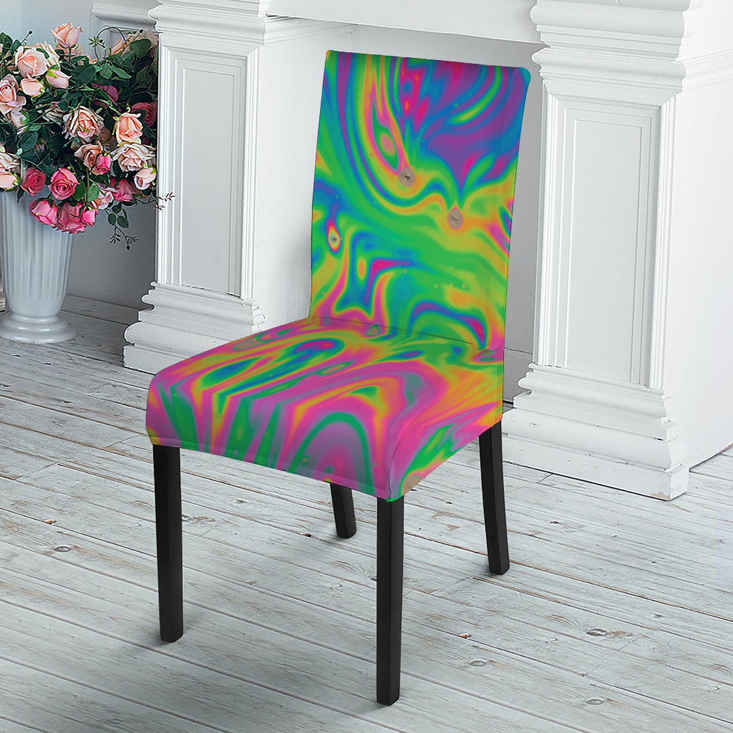 Psychedelic Surface Print Dining Chair Slipcover