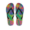 Psychedelic Surface Print Flip Flops