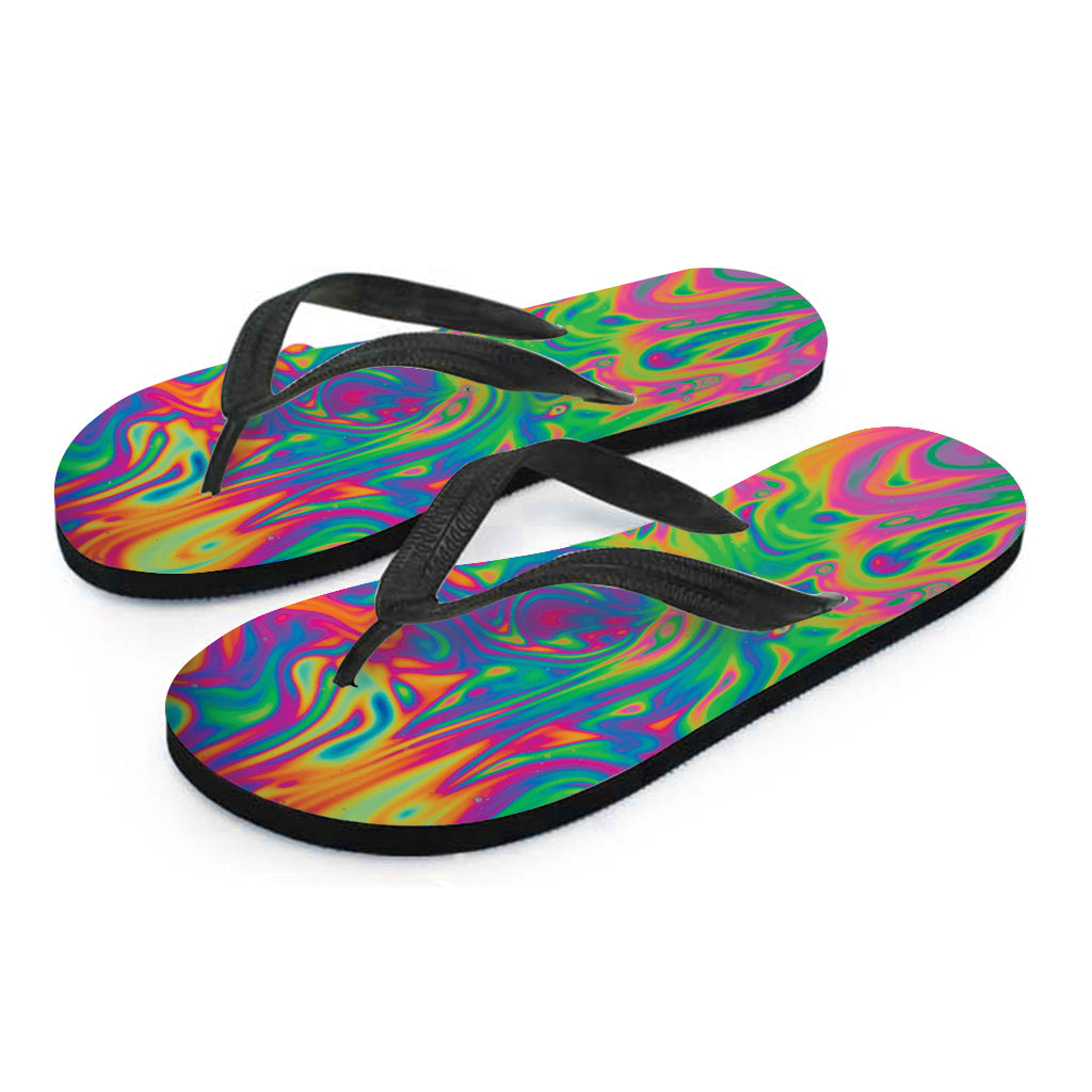 Psychedelic Surface Print Flip Flops