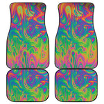 Psychedelic Surface Print Front and Back Car Floor Mats