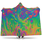Psychedelic Surface Print Hooded Blanket