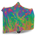 Psychedelic Surface Print Hooded Blanket