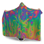 Psychedelic Surface Print Hooded Blanket