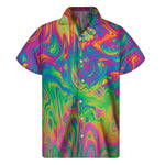 Psychedelic Surface Print Men's Short Sleeve Shirt