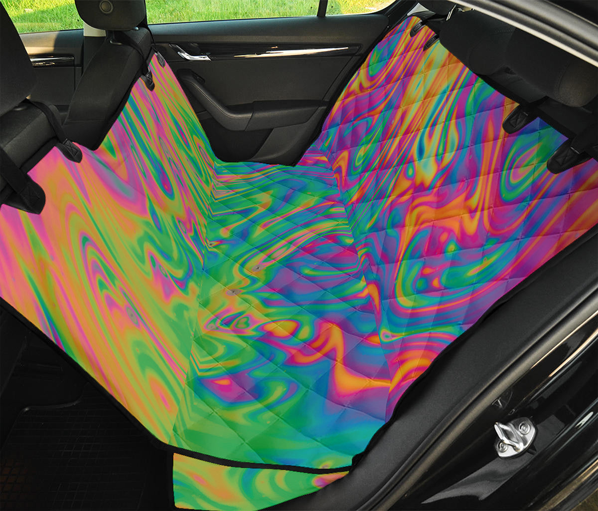 Psychedelic Surface Print Pet Car Back Seat Cover