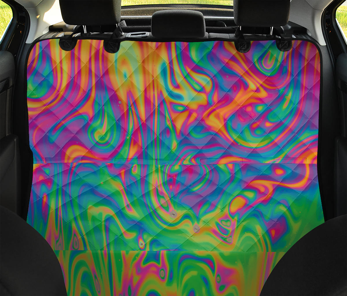 Psychedelic Surface Print Pet Car Back Seat Cover