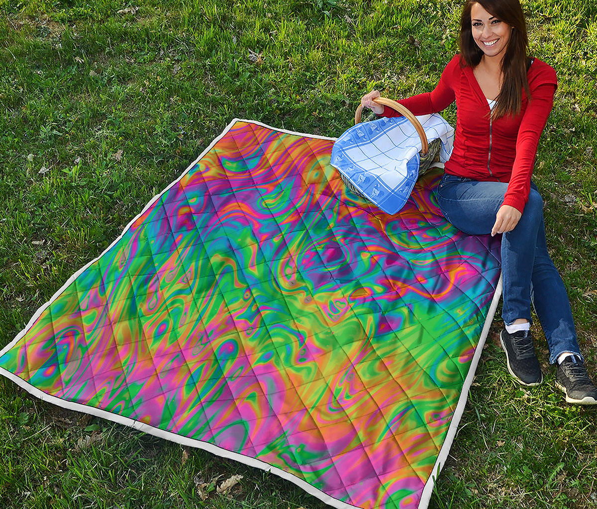 Psychedelic Surface Print Quilt