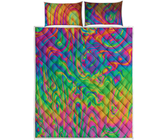 Psychedelic Surface Print Quilt Bed Set