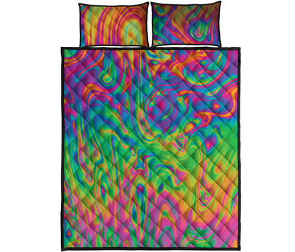 Psychedelic Surface Print Quilt Bed Set