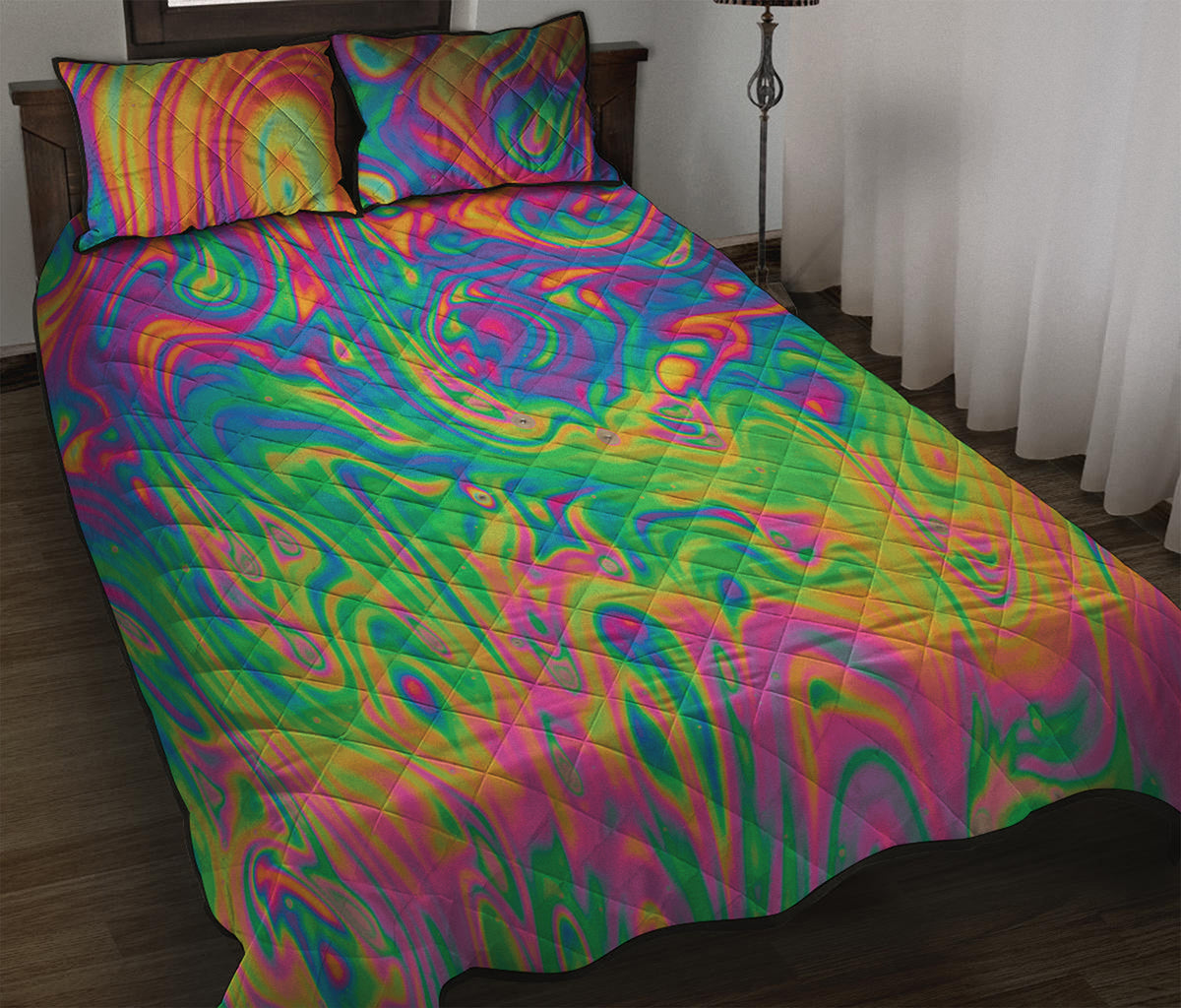 Psychedelic Surface Print Quilt Bed Set