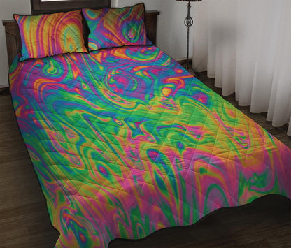 Psychedelic Surface Print Quilt Bed Set