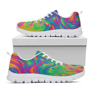 Psychedelic Surface Print White Sneakers