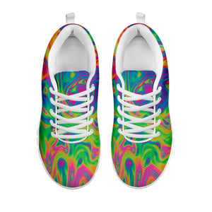 Psychedelic Surface Print White Sneakers