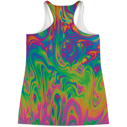Psychedelic Surface Print Women's Racerback Tank Top