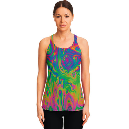 Psychedelic Surface Print Women's Racerback Tank Top