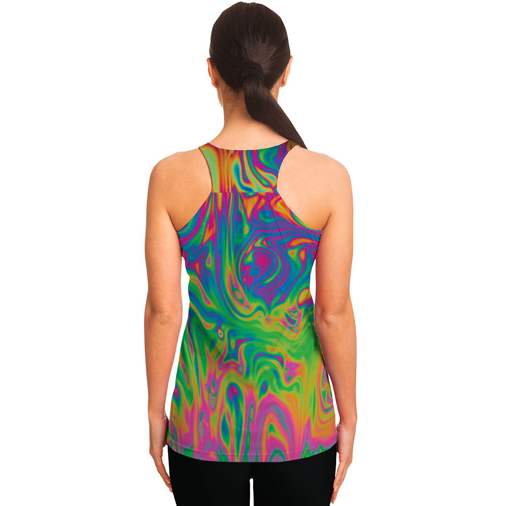 Psychedelic Surface Print Women's Racerback Tank Top