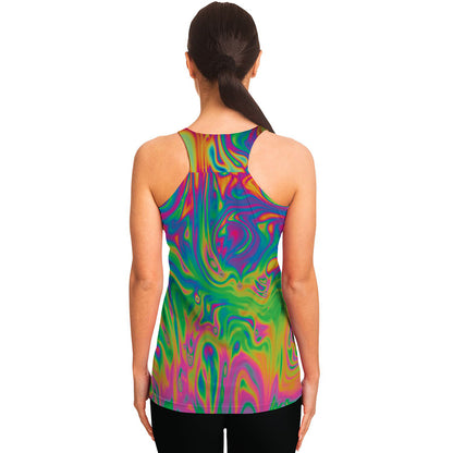 Psychedelic Surface Print Women's Racerback Tank Top