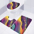 Psychedelic Trippy Fractal Print 3 Piece Bath Mat Set