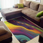 Psychedelic Trippy Fractal Print Area Rug