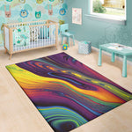 Psychedelic Trippy Fractal Print Area Rug