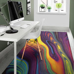 Psychedelic Trippy Fractal Print Area Rug