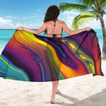 Psychedelic Trippy Fractal Print Beach Sarong Wrap
