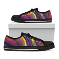 Psychedelic Trippy Fractal Print Black Low Top Sneakers
