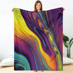Psychedelic Trippy Fractal Print Blanket