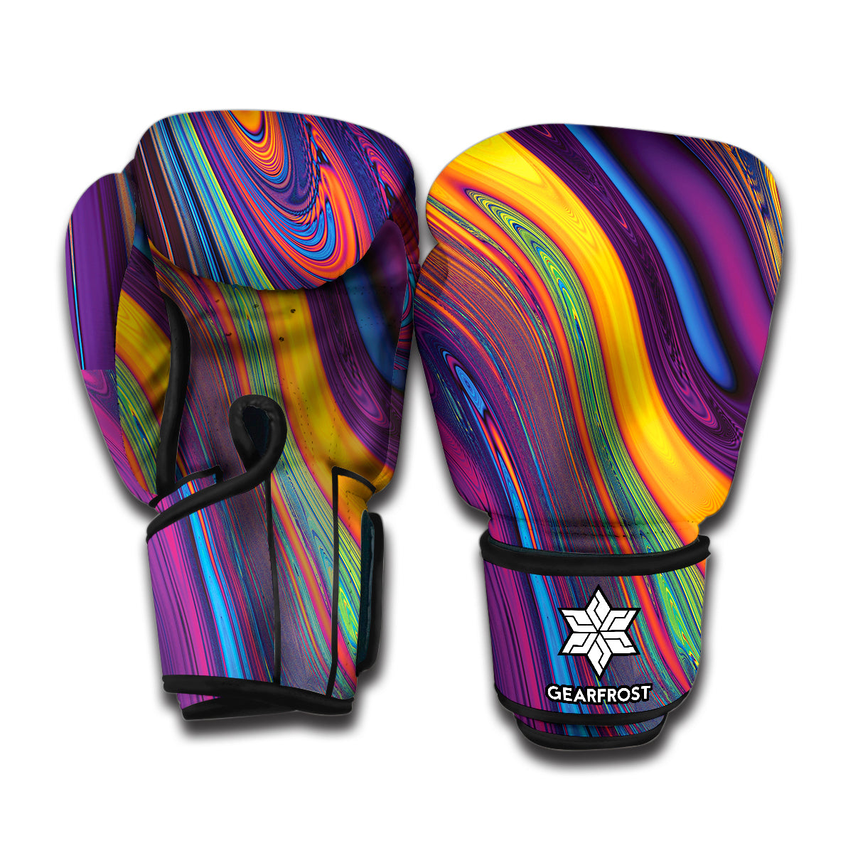 Psychedelic Trippy Fractal Print Boxing Gloves