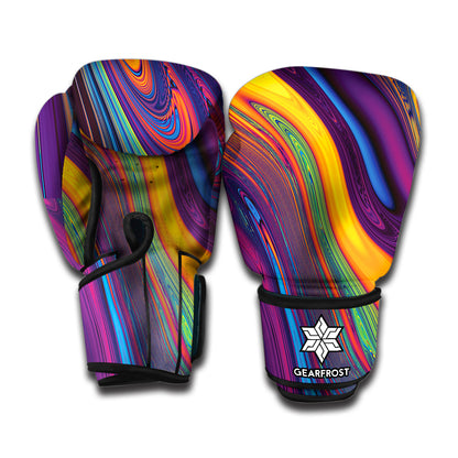 Psychedelic Trippy Fractal Print Boxing Gloves