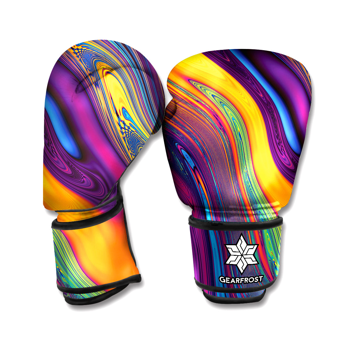 Psychedelic Trippy Fractal Print Boxing Gloves