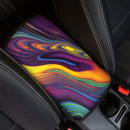 Psychedelic Trippy Fractal Print Car Center Console Cover