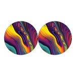Psychedelic Trippy Fractal Print Car Coasters