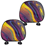 Psychedelic Trippy Fractal Print Car Headrest Covers