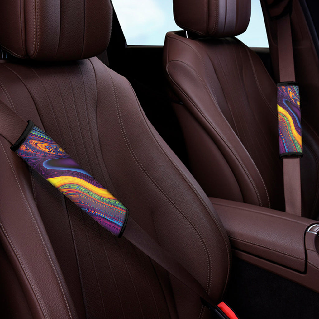 Psychedelic Trippy Fractal Print Car Seat Belt Covers