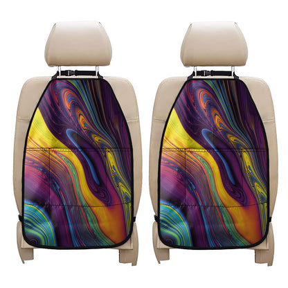 Psychedelic Trippy Fractal Print Car Seat Organizers