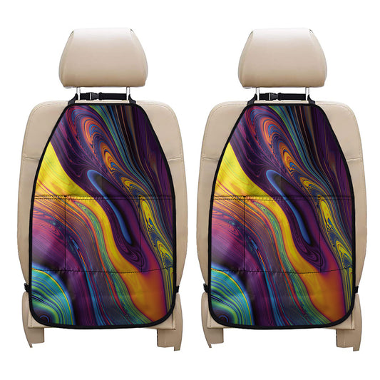 Psychedelic Trippy Fractal Print Car Seat Organizers