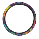 Psychedelic Trippy Fractal Print Car Steering Wheel Cover