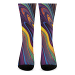 Psychedelic Trippy Fractal Print Crew Socks