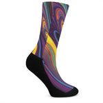 Psychedelic Trippy Fractal Print Crew Socks